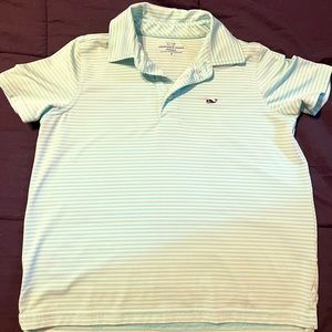 Vineyard Vines Boys Sankaty green stripe polo size 7